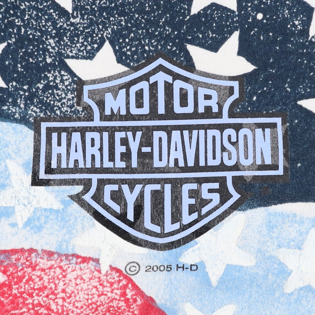 2000'S Harley-Davidson American flag all-over print motorcycle tank top, women's size S (approx.) cotton white type Vintage Second Hand