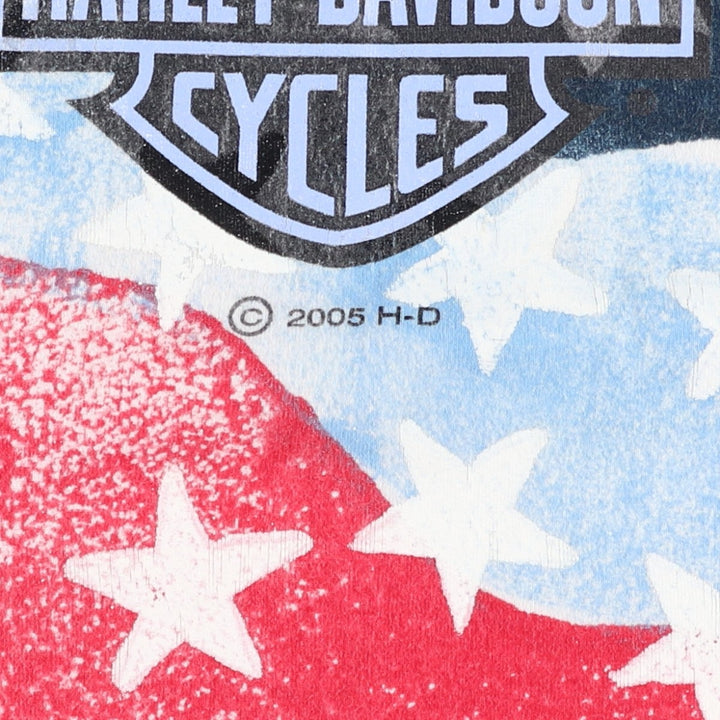 2000'S Harley-Davidson American flag all-over print motorcycle tank top, women's size S (approx.) cotton white type Vintage Second Hand