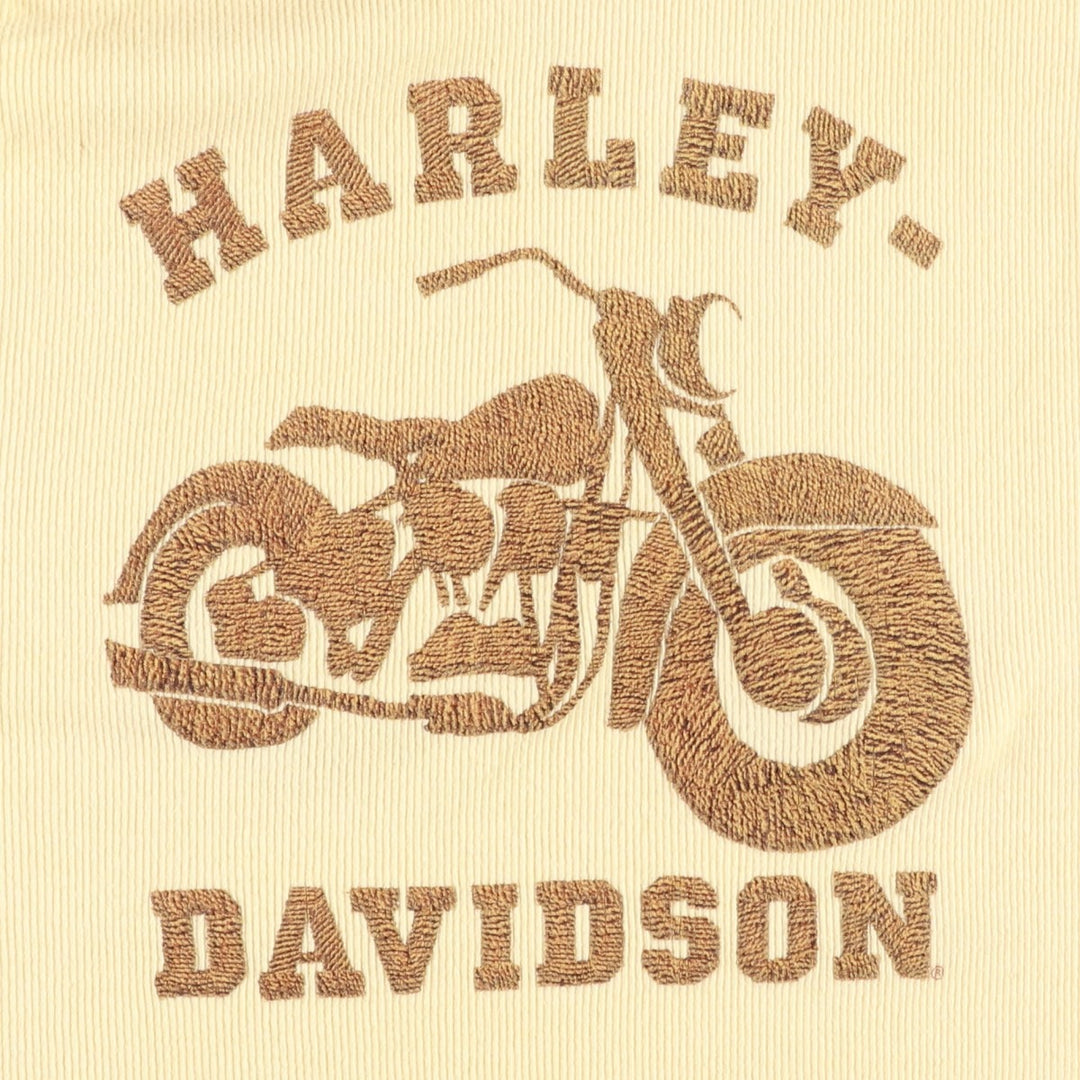 Harley-Davidson Studded Motorcycle Tank Top, Made in USA, Women's Size M (approx.) cotton yellow type Vintage Second Hand