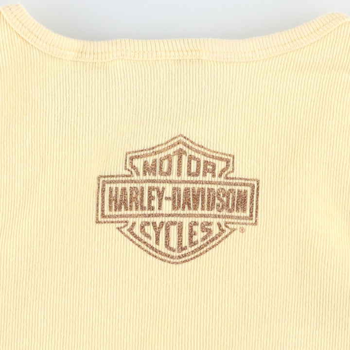 Harley-Davidson Studded Motorcycle Tank Top, Made in USA, Women's Size M (approx.) cotton yellow type Vintage Second Hand