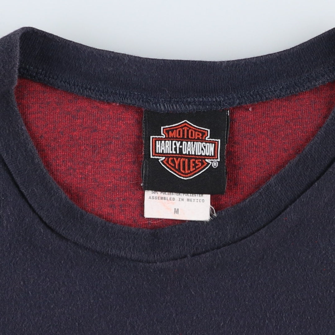 Harley-Davidson Open Shoulder Motorcycle Bike T-Shirt, Women's Size M (approx.) cotton black type Vintage Second Hand