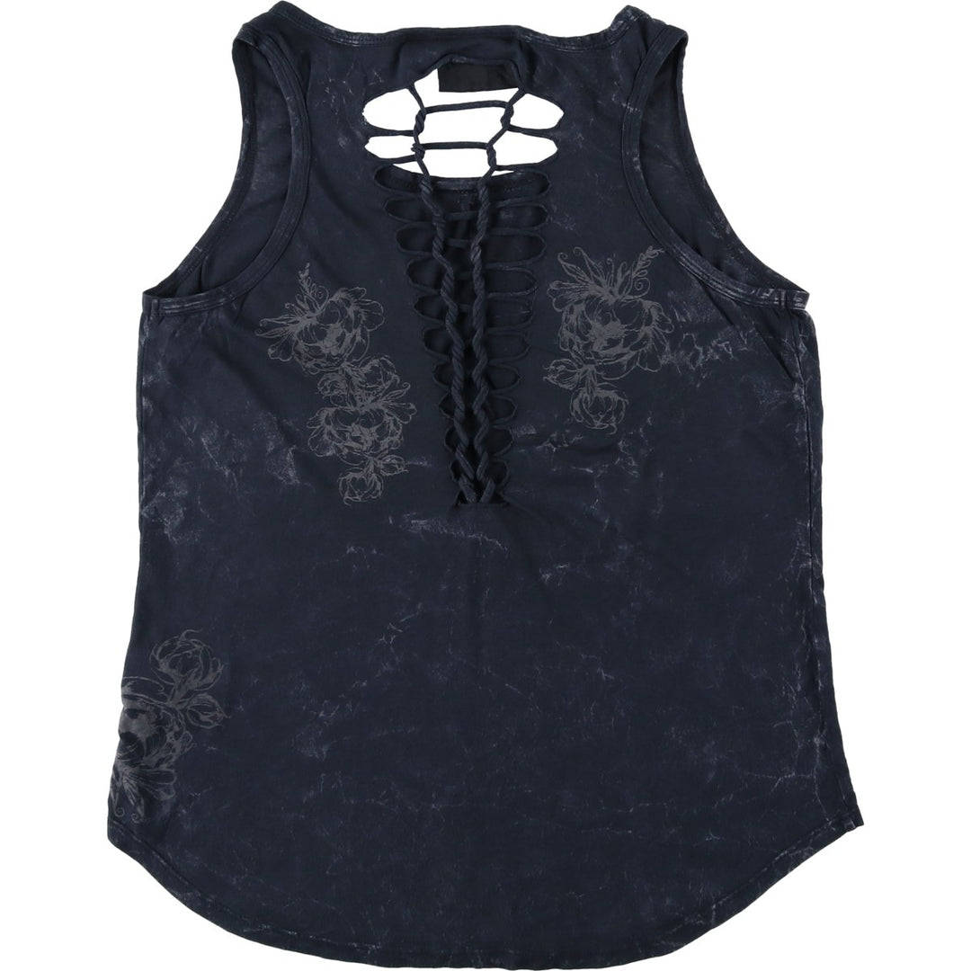 Harley-Davidson Rhinestone Braided Motorcycle Tank Top (Women's Size M) cotton black type Vintage Second Hand