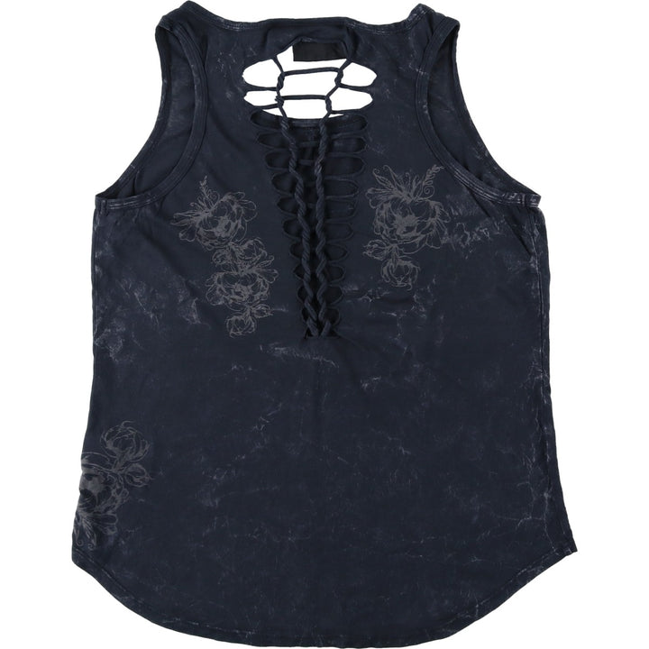 Harley-Davidson Rhinestone Braided Motorcycle Tank Top (Women's Size M) cotton black type Vintage Second Hand