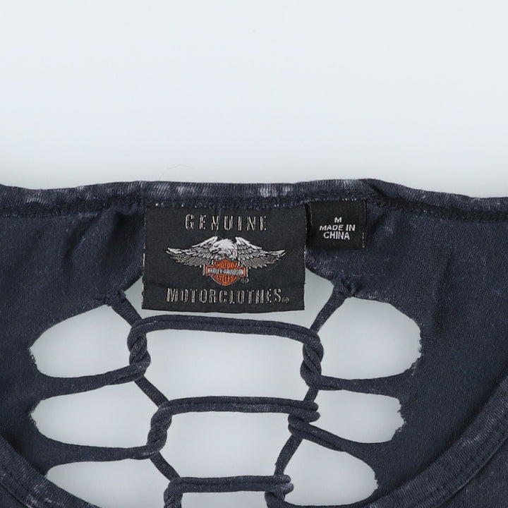 Harley-Davidson Rhinestone Braided Motorcycle Tank Top (Women's Size M) cotton black type Vintage Second Hand