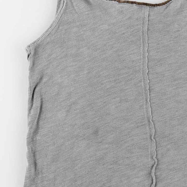 Harley-Davidson Skull Pattern Beaded Embroidery Motorcycle Tank Top (Women's Size S) cotton gray type Vintage Second Hand