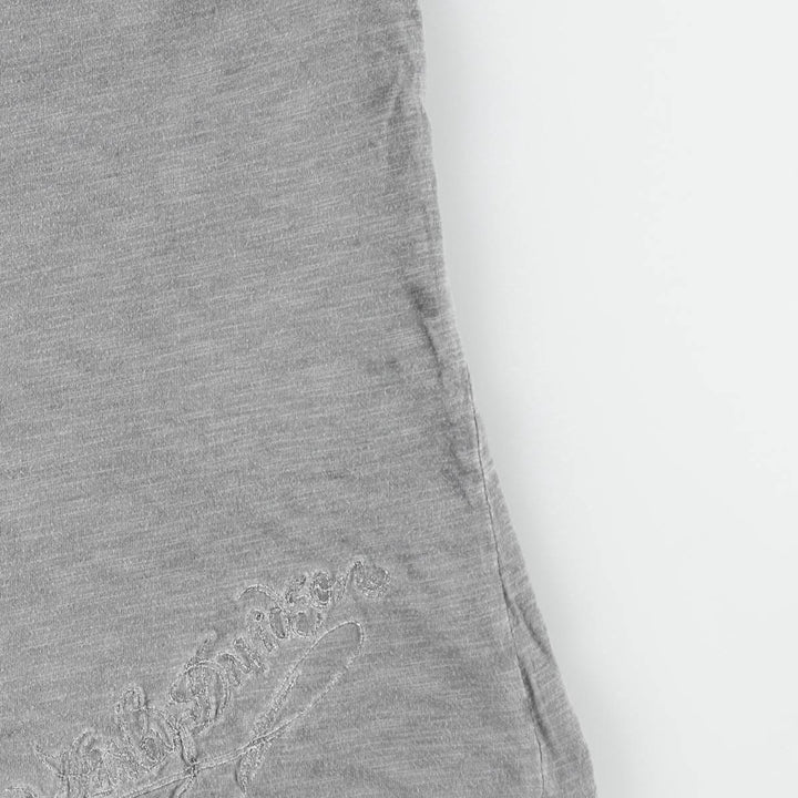 Harley-Davidson Skull Pattern Beaded Embroidery Motorcycle Tank Top (Women's Size S) cotton gray type Vintage Second Hand