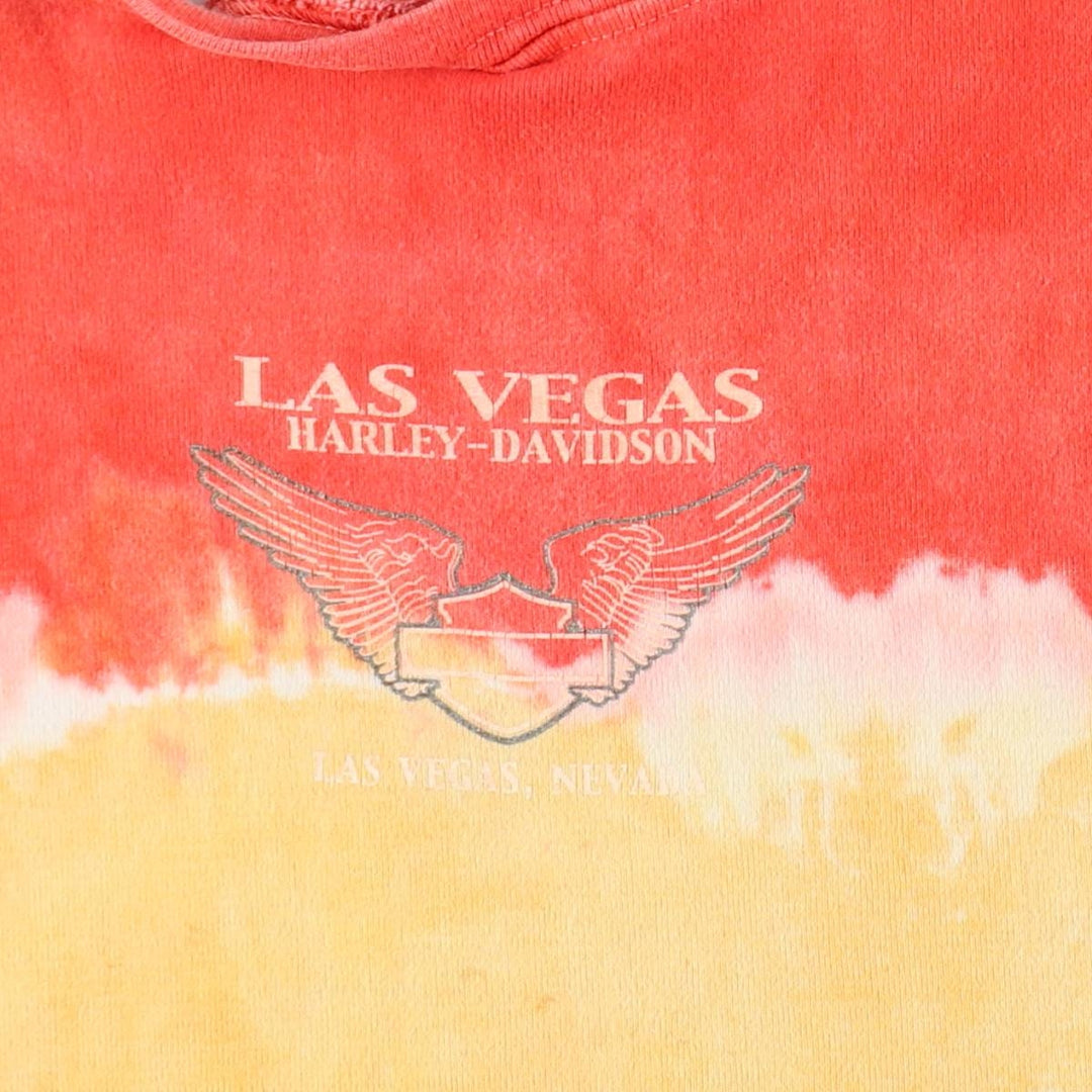 Harley-Davidson Tie-Dye Pattern Rhinestone Motorcycle Tank Top, Women's Size XL (approx.) cotton red type Vintage Second Hand