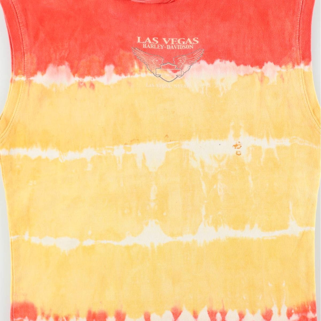 Harley-Davidson Tie-Dye Pattern Rhinestone Motorcycle Tank Top, Women's Size XL (approx.) cotton red type Vintage Second Hand