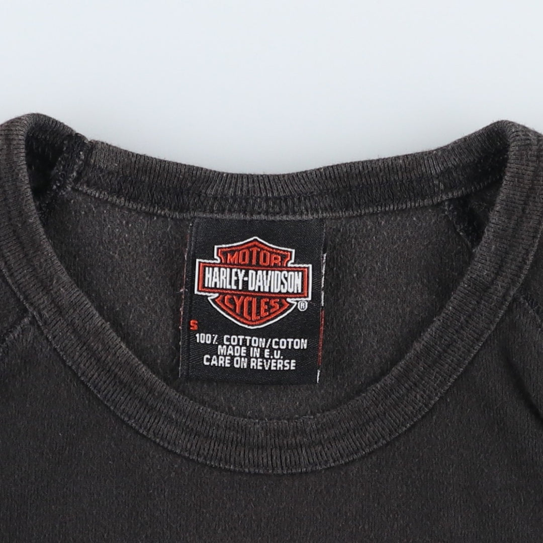 2000'S Harley-Davidson Skull Pattern Skull Wing Motorcycle Tank Top (Women's Size S) cotton black type Vintage Second Hand