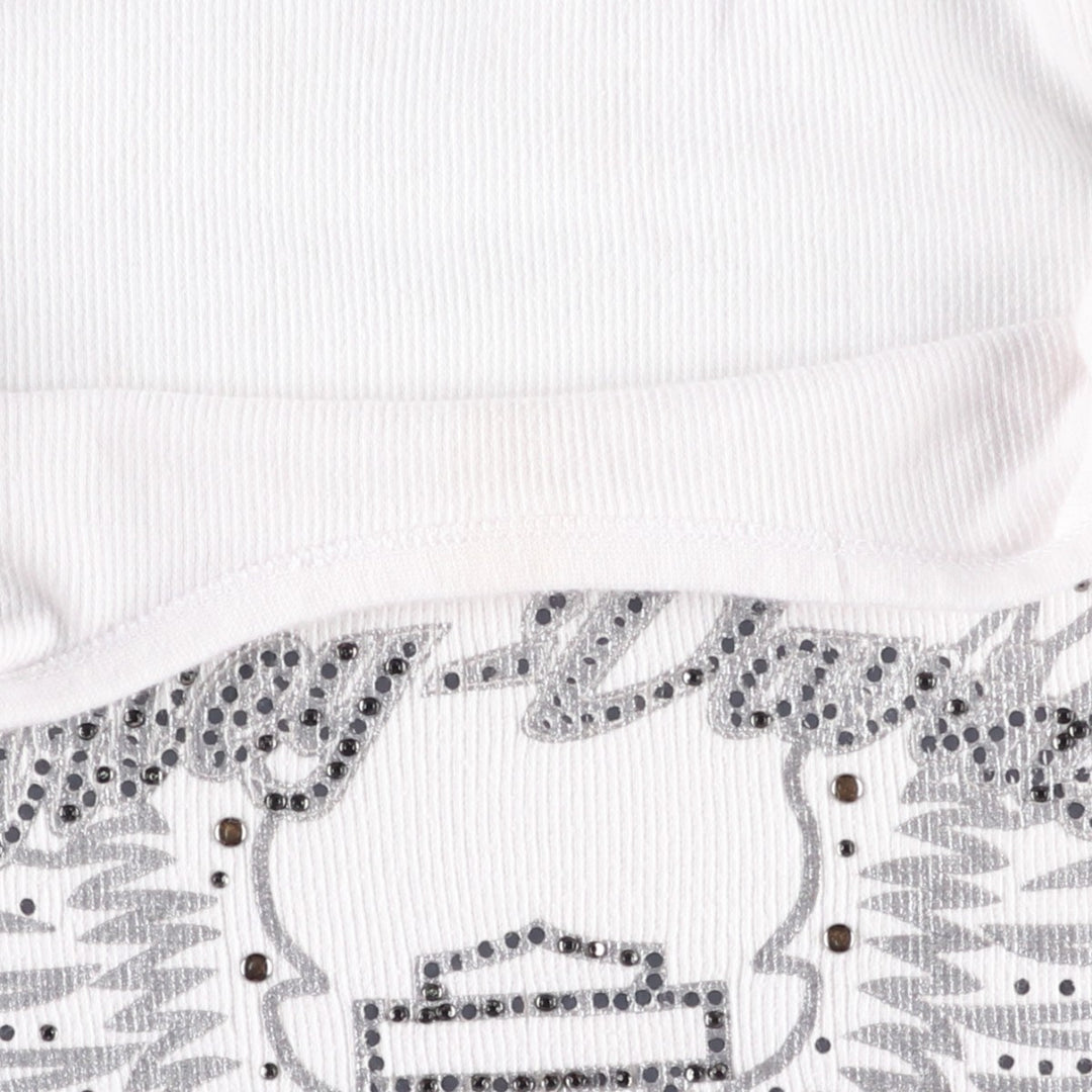 Harley-Davidson Rhinestone Motorcycle Tank Top, Women's Size M (approx.) cotton white type Vintage Second Hand