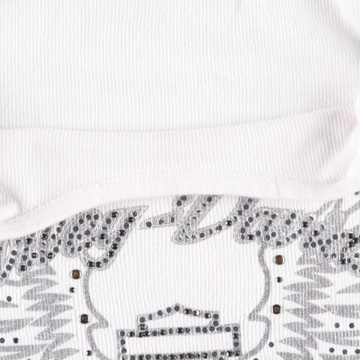 Harley-Davidson Rhinestone Motorcycle Tank Top, Women's Size M (approx.) cotton white type Vintage Second Hand