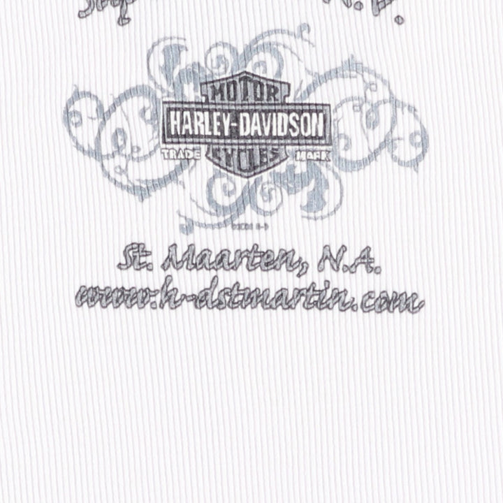 2000'S Harley-Davidson Rhinestone Motorcycle Tank Top, Made in USA, Women's Size XL (approx.) cotton white type Vintage Second Hand