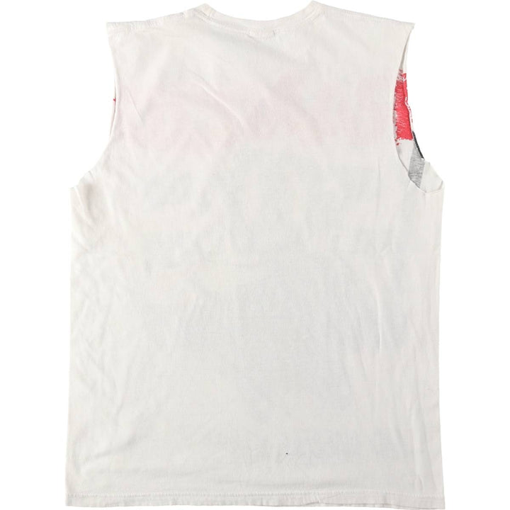 2000'S RANCID Large Print Cut-Off Tank Top, Women's Size L (approx.) unclear pale white type Vintage Second Hand