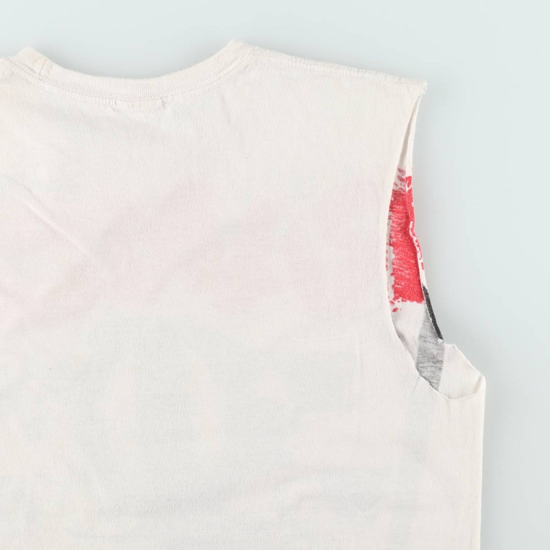 2000'S RANCID Large Print Cut-Off Tank Top, Women's Size L (approx.) unclear pale white type Vintage Second Hand