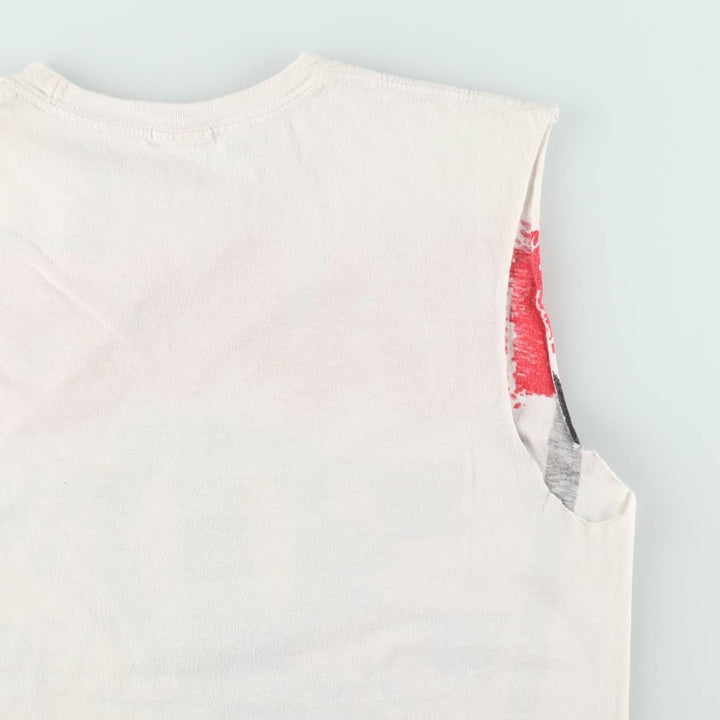 2000'S RANCID Large Print Cut-Off Tank Top, Women's Size L (approx.) unclear pale white type Vintage Second Hand