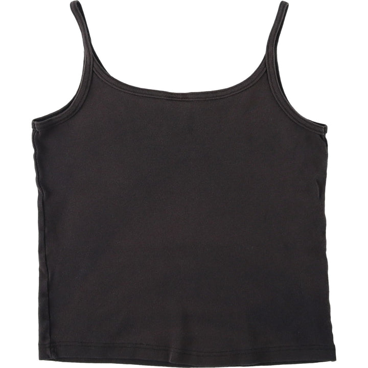 Harley-Davidson Eagle Pattern Cropped Motorcycle Camisole, Made in USA, Women's Size L (approx.) cotton black type Vintage Second Hand