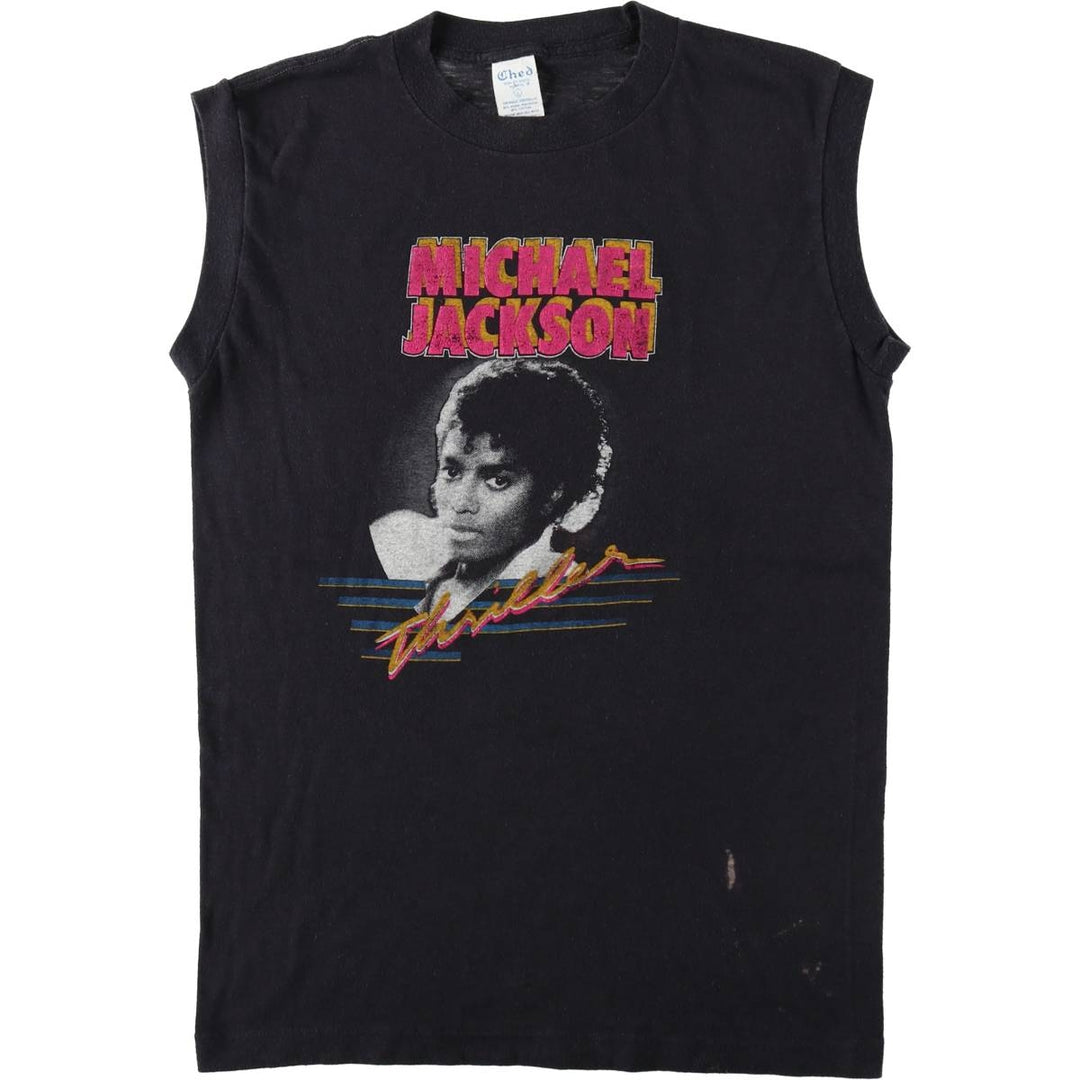 80s-90'S Anvil Michael Jackson Tank Top, Made in USA, Women's Size L (Equivalent), Vintage polyester black type Vintage Second Hand