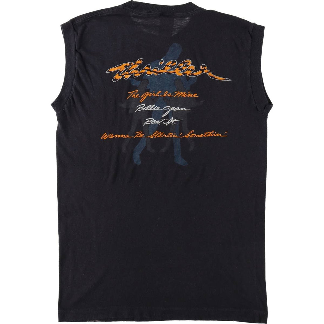 80s-90'S Anvil Michael Jackson Tank Top, Made in USA, Women's Size L (Equivalent), Vintage polyester black type Vintage Second Hand
