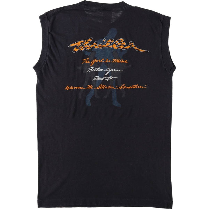 80s-90'S Anvil Michael Jackson Tank Top, Made in USA, Women's Size L (Equivalent), Vintage polyester black type Vintage Second Hand