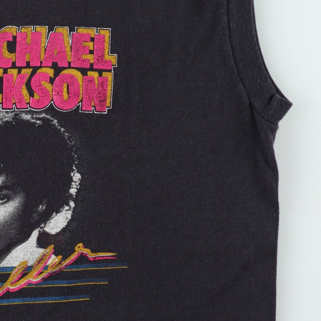 80s-90'S Anvil Michael Jackson Tank Top, Made in USA, Women's Size L (Equivalent), Vintage polyester black type Vintage Second Hand