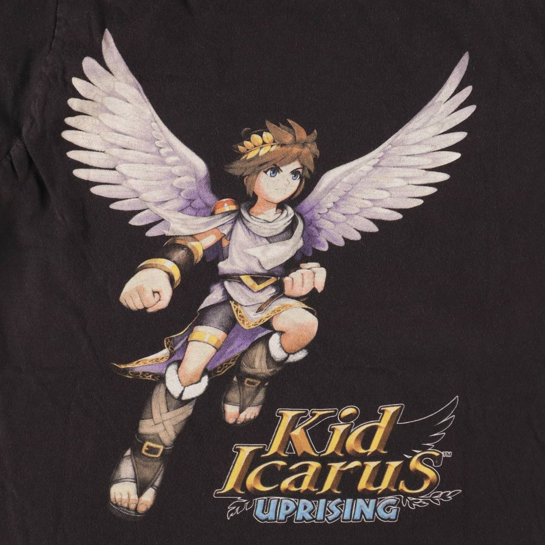 Quaul Hollow NINTEND 3DS Kid Icarus: Uprising PIT Character Print T-Shirt (Women's Size S) cotton black type Vintage Second Hand