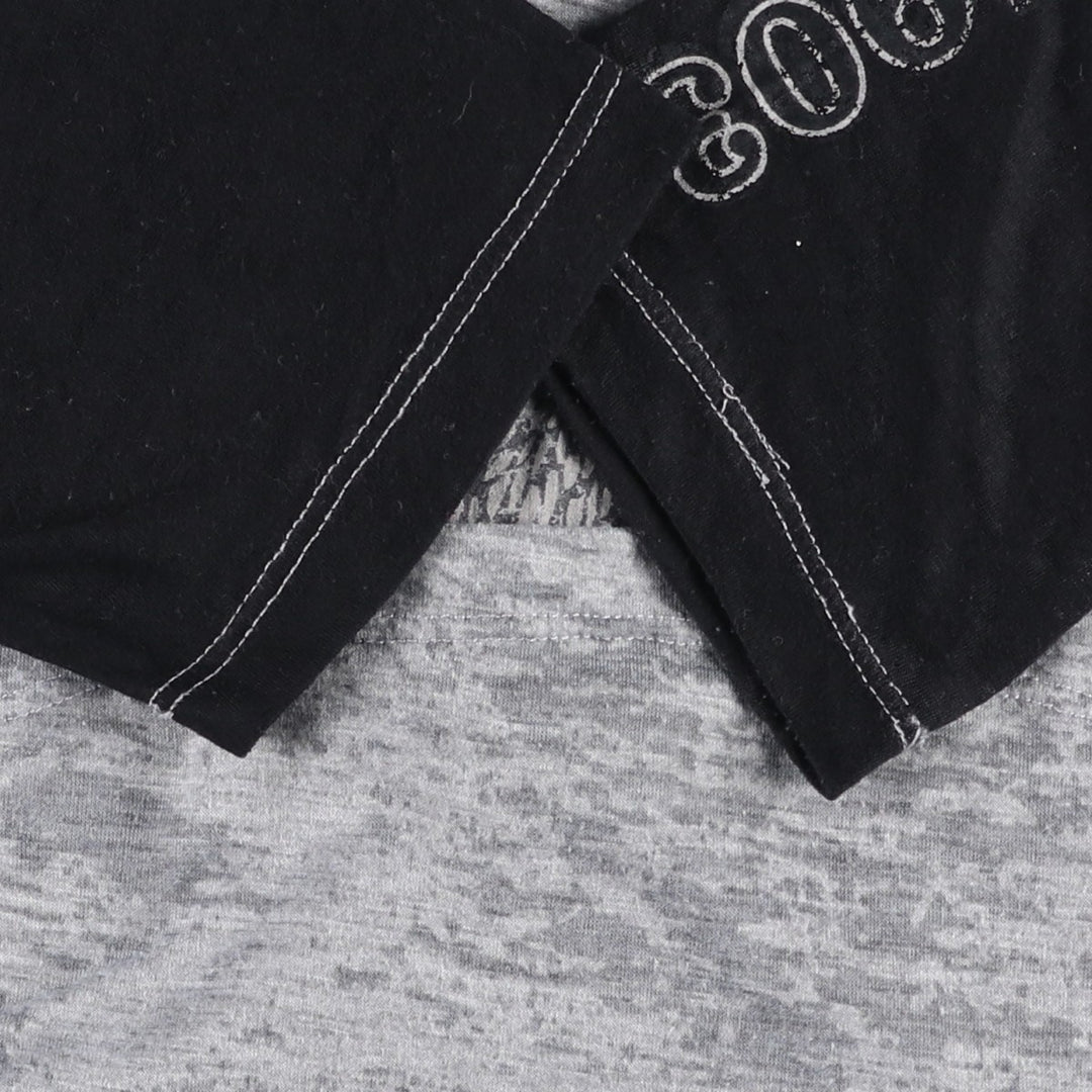 Harley-Davidson V-neck lace-up motorcycle bike t-shirt, women's size L (approx.) polyester black type Vintage Second Hand