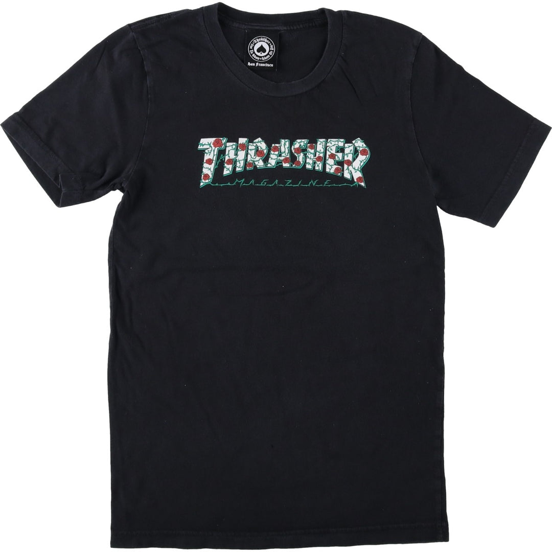 Thrasher Floral Surf Skate T-Shirt, Women's Size XS unclear black type Vintage Second Hand
