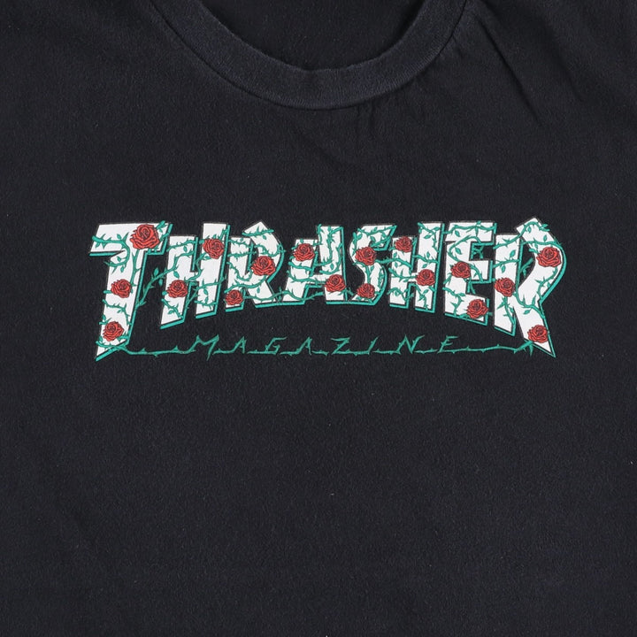 Thrasher Floral Surf Skate T-Shirt, Women's Size XS unclear black type Vintage Second Hand
