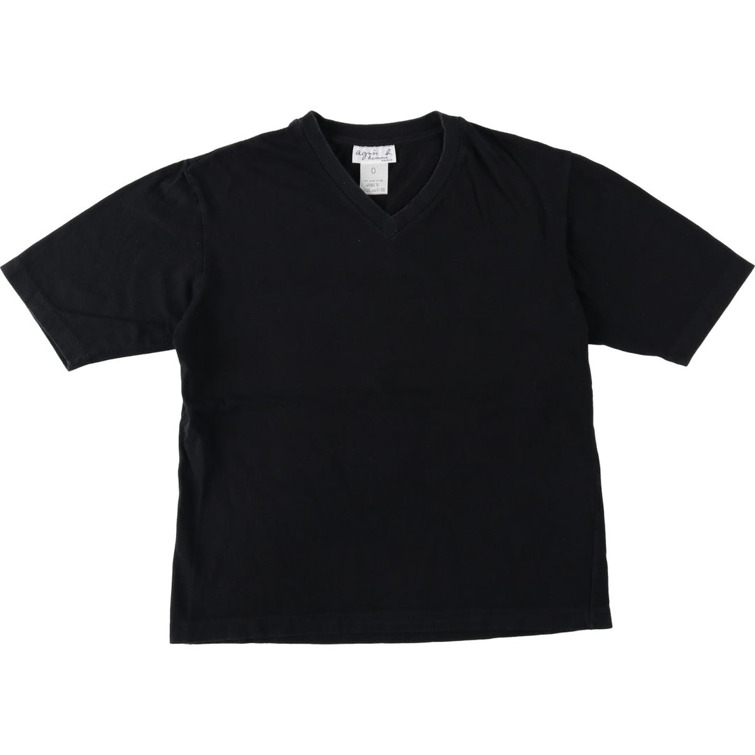 agnes b. HOMME short-sleeved T-shirt, men's size S (approx.) cotton black type Vintage Second Hand