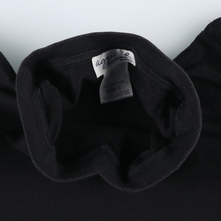 agnes b. HOMME short-sleeved T-shirt, men's size S (approx.) cotton black type Vintage Second Hand