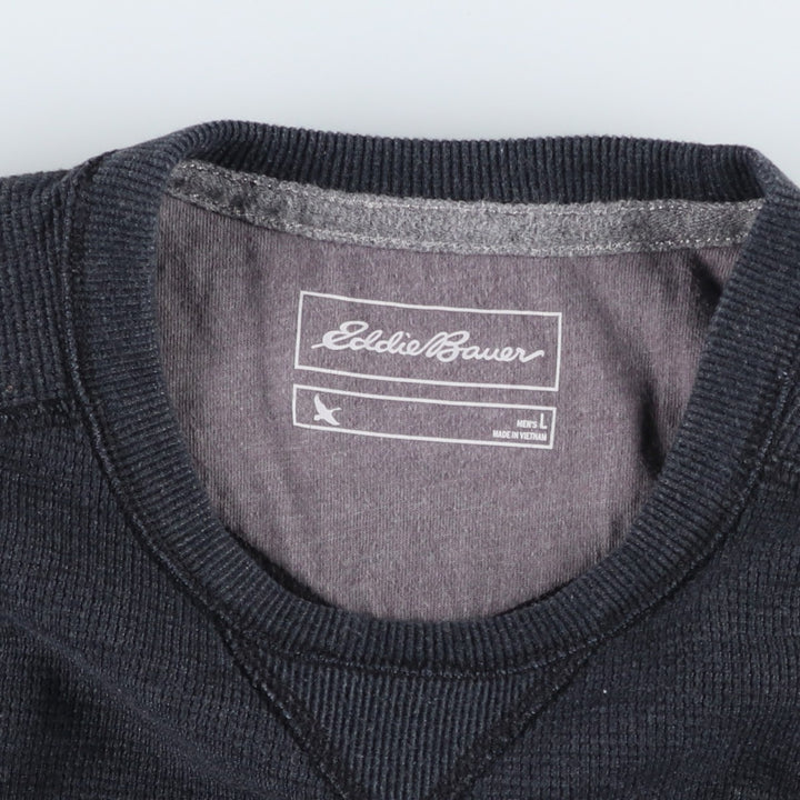 Eddie Bauer Thermal Long-Sleeve T-Shirt, Men's Size L (approx.) cotton black type Vintage Second Hand