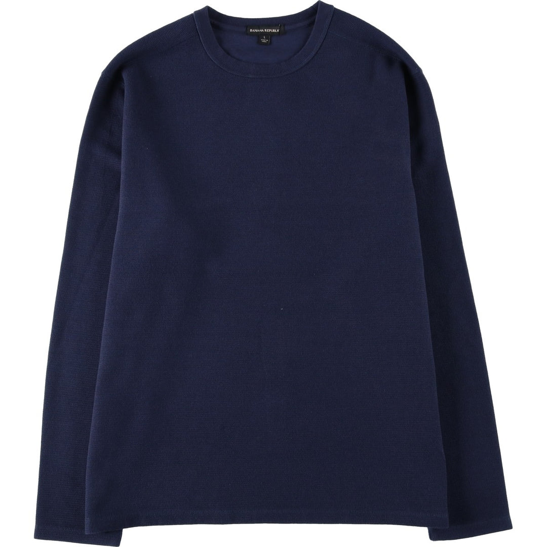 Banana Republic Thermal Long T-Shirt, Men's Size L cotton navy blue type Vintage Second Hand