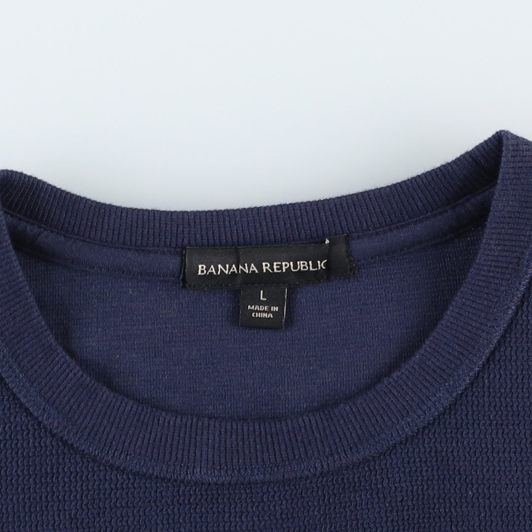 Banana Republic Thermal Long T-Shirt, Men's Size L cotton navy blue type Vintage Second Hand