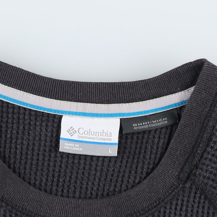 Columbia OMNI-WICK Thermal Long-Sleeve T-Shirt, Men's Size L (approx.) cotton black type Vintage Second Hand