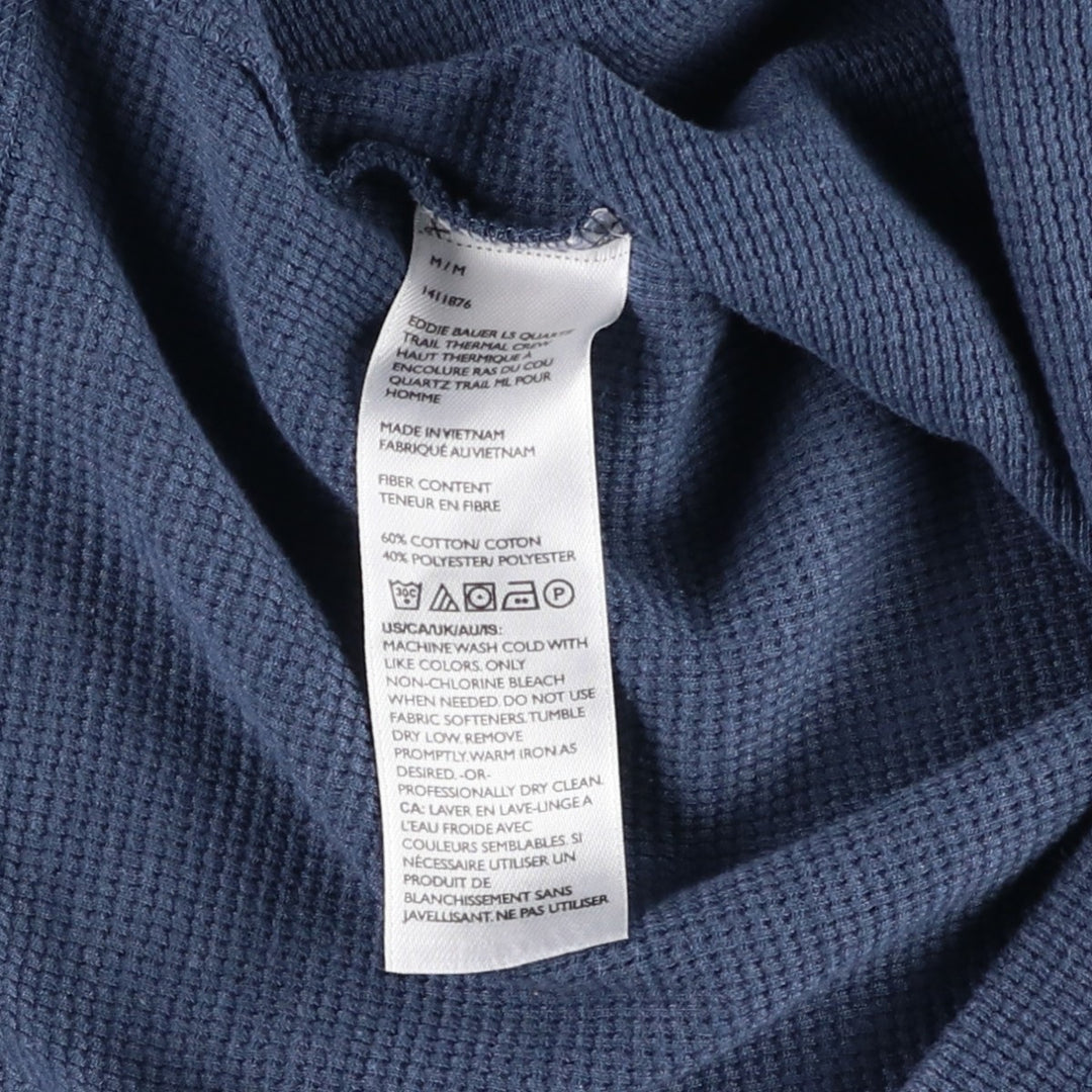 Eddie Bauer Thermal Long-Sleeve T-Shirt, Men's Size M cotton navy blue type Vintage Second Hand