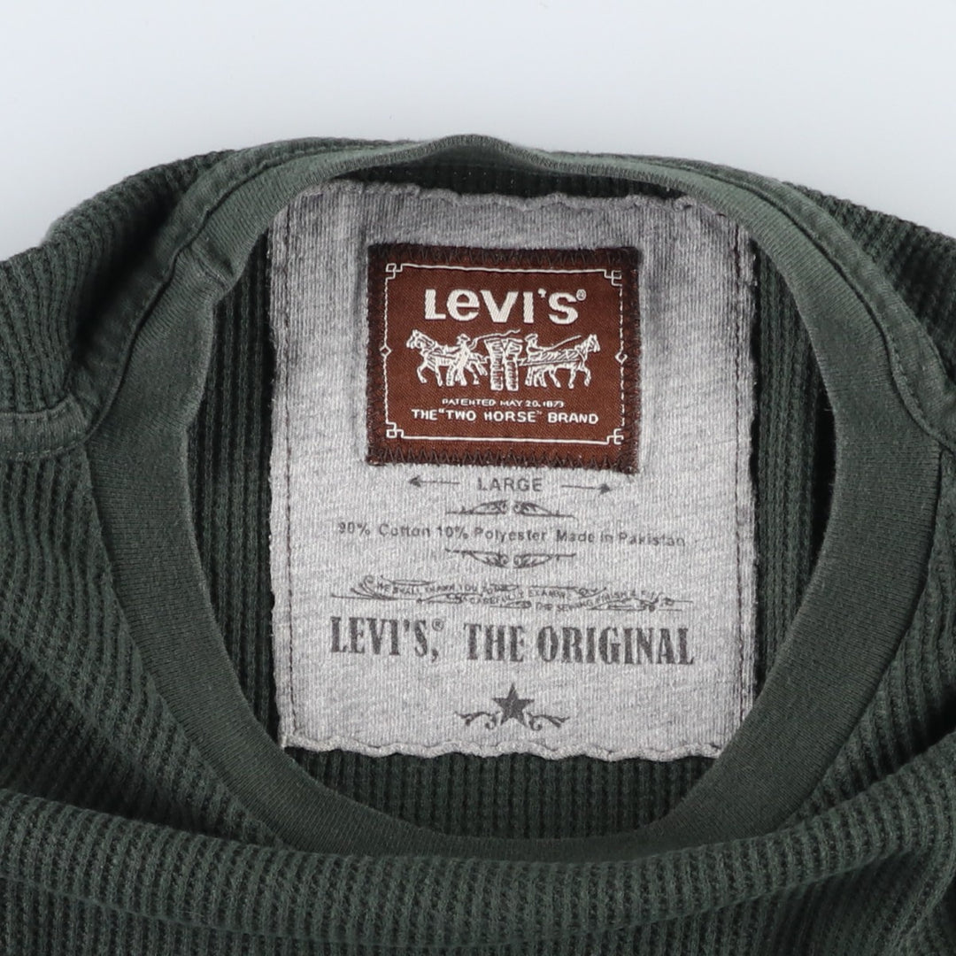 Levi's Thermal Long T-Shirt, Men's Size L cotton Khaki type Vintage Second Hand