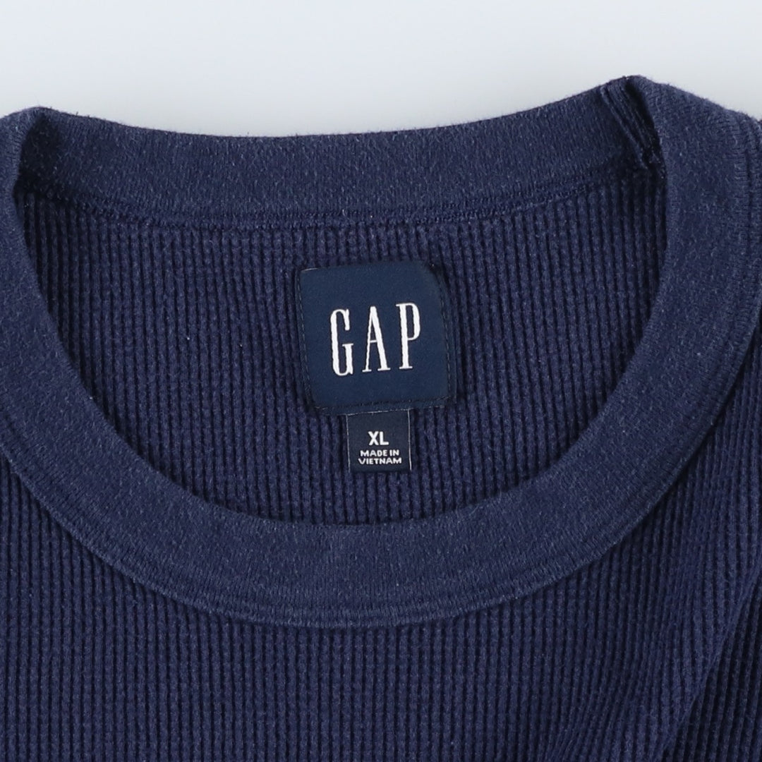 GAP Thermal Long T-Shirt, Men's Size XL cotton navy blue type Vintage Second Hand