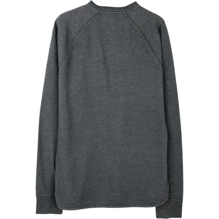 Banana Republic Henley Neck Thermal Long-Sleeve T-Shirt, Men's Size M (approx.) cotton Charcoal Vintage Second Hand