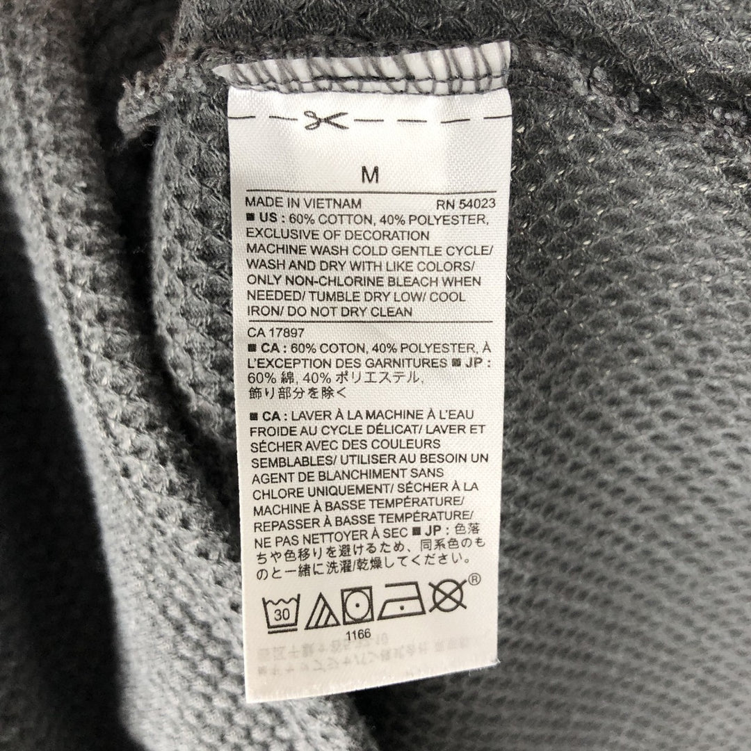 Banana Republic Henley Neck Thermal Long-Sleeve T-Shirt, Men's Size M (approx.) cotton Charcoal Vintage Second Hand