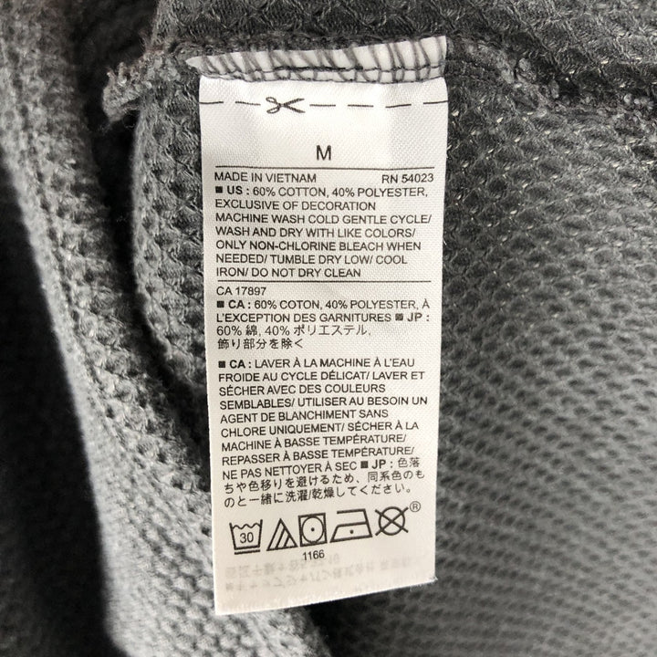 Banana Republic Henley Neck Thermal Long-Sleeve T-Shirt, Men's Size M (approx.) cotton Charcoal Vintage Second Hand