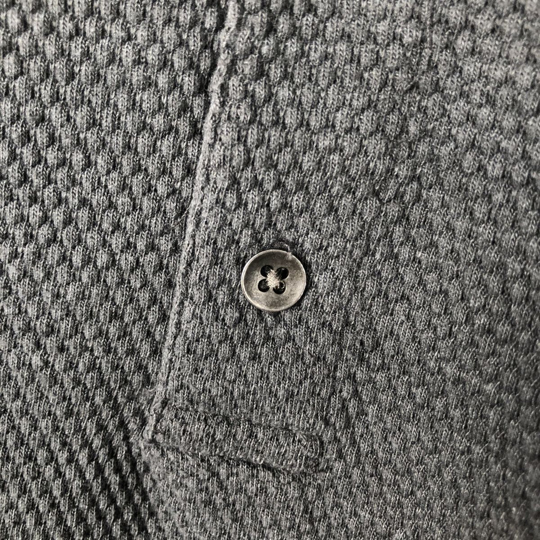 Banana Republic Henley Neck Thermal Long-Sleeve T-Shirt, Men's Size M (approx.) cotton Charcoal Vintage Second Hand