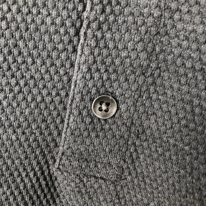 Banana Republic Henley Neck Thermal Long-Sleeve T-Shirt, Men's Size M (approx.) cotton Charcoal Vintage Second Hand