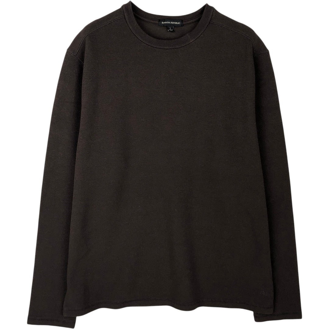 2000'S Banana Republic Thermal Long T-Shirt, Men's Size L cotton brown type Vintage Second Hand