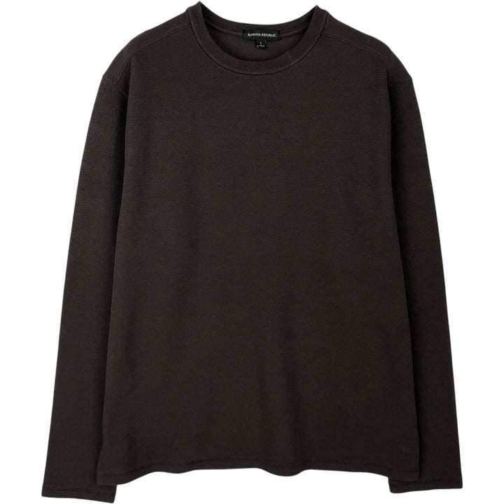 2000'S Banana Republic Thermal Long T-Shirt, Men's Size L cotton brown type Vintage Second Hand
