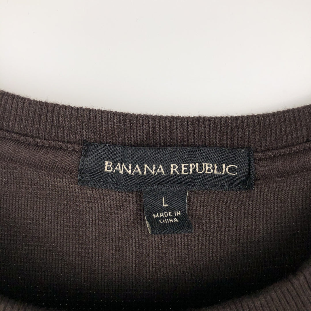 2000'S Banana Republic Thermal Long T-Shirt, Men's Size L cotton brown type Vintage Second Hand