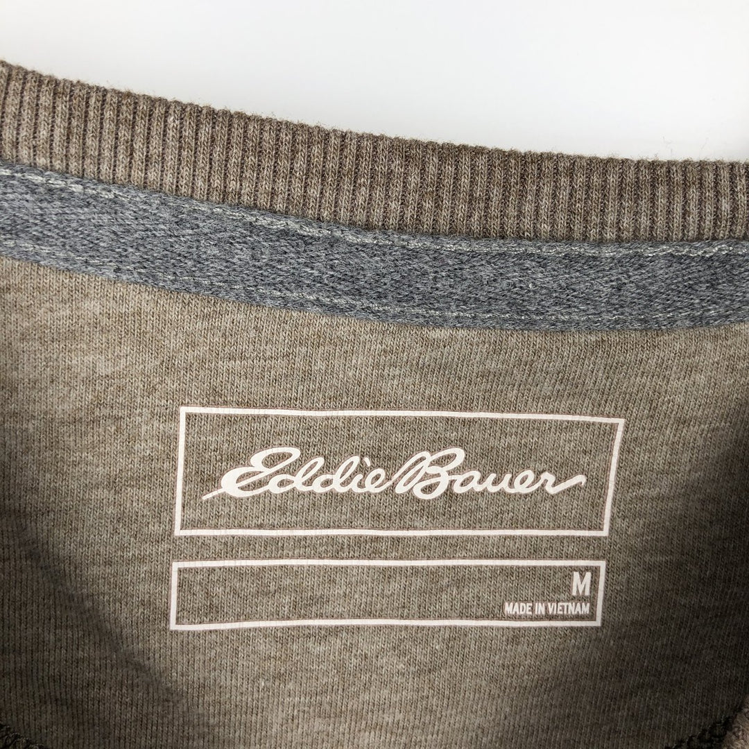 Eddie Bauer Native Pattern Thermal Long-Sleeve T-Shirt, Men's Size M cotton Beige type Vintage Second Hand