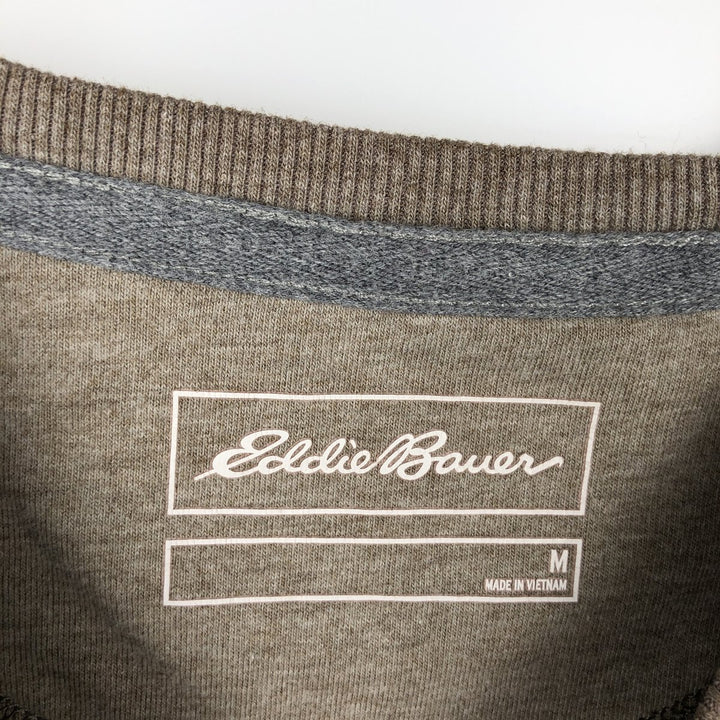Eddie Bauer Native Pattern Thermal Long-Sleeve T-Shirt, Men's Size M cotton Beige type Vintage Second Hand