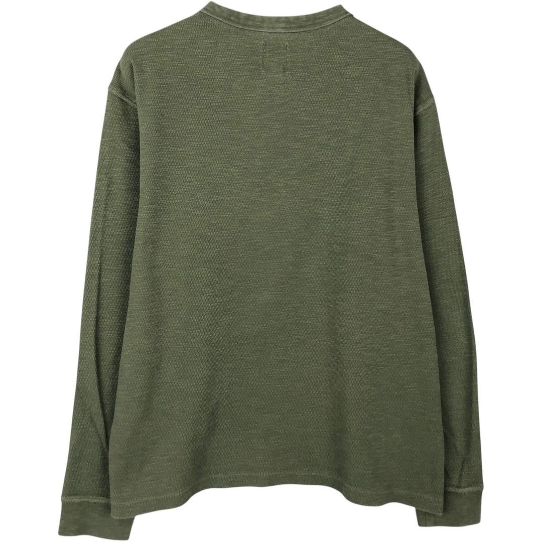 90'S GAP Old Gap Thermal Long-Sleeve T-Shirt Honeycomb Pattern Men's Size L (Equivalent) Vintage cotton Khaki type Vintage Second Hand