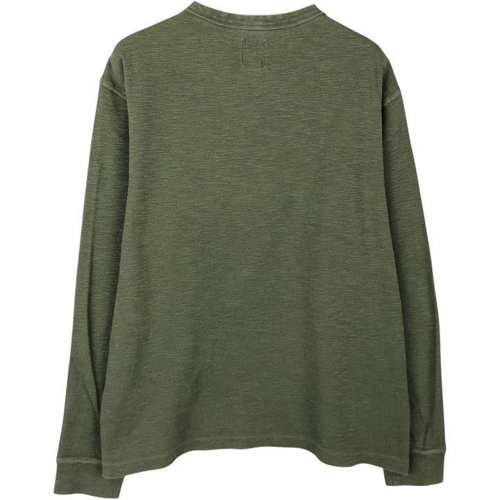 90'S GAP Old Gap Thermal Long-Sleeve T-Shirt Honeycomb Pattern Men's Size L (Equivalent) Vintage cotton Khaki type Vintage Second Hand