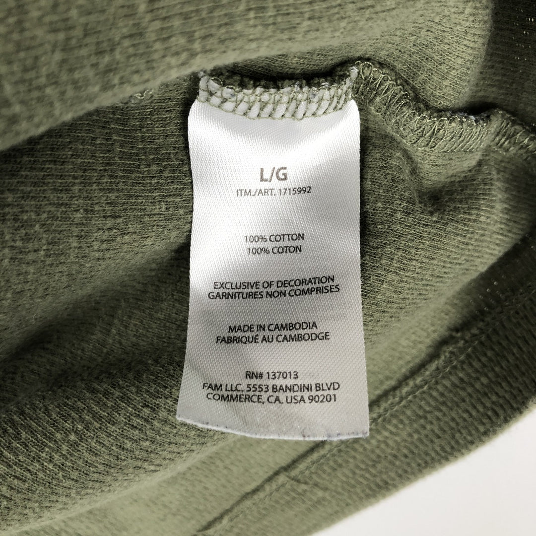 90'S GAP Old Gap Thermal Long-Sleeve T-Shirt Honeycomb Pattern Men's Size L (Equivalent) Vintage cotton Khaki type Vintage Second Hand